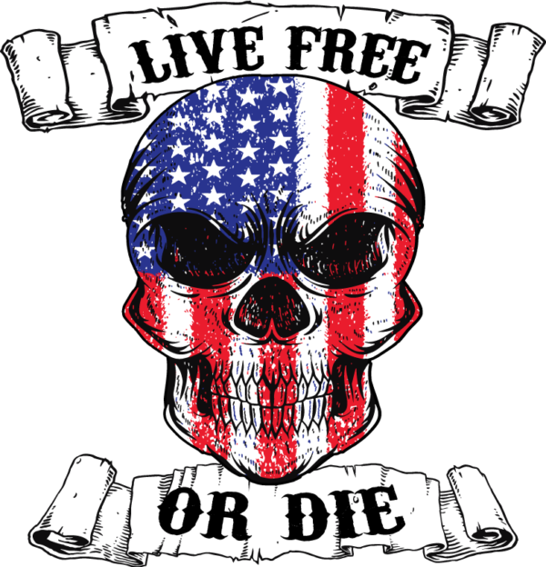 Live Free USA Skull
